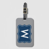 Eleganter Rahmen mit personalisiertem Monogramm-Lo Gepäckanhänger (Vorderseite Vertikal)