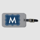 Eleganter Rahmen mit personalisiertem Monogramm-Lo Gepäckanhänger (Vorderseite (Horizontal))