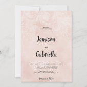 Eleganter Rahmen mit pfirsichweißer Blume Einladung (Vorderseite)