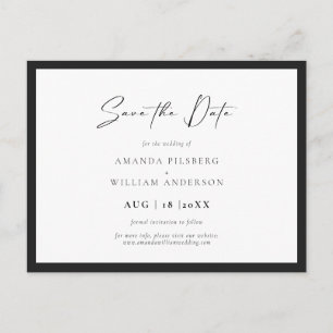 Eleganter Rahmen Moderner Hochzeitstermin-Vormerkz Postkarte