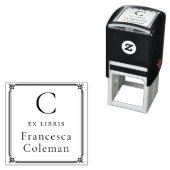 Eleganter Rahmen Moderner Monogramm-Ex-Libris-Stem Permastempel (Beispiel)