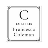 Eleganter Rahmen Moderner Monogramm-Ex-Libris-Stem Permastempel (Design)