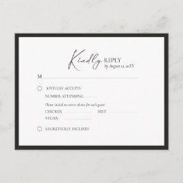 Eleganter Rahmen Moderner RSVP Ankündigungspostkarte