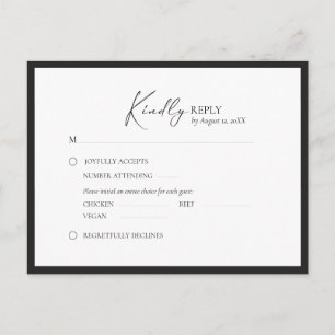 Eleganter Rahmen Moderner RSVP Ankündigungspostkarte