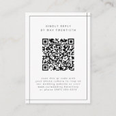 Eleganter Rahmen Modernes Foto QR Code Hochzeit RS Begleitkarte (Vorderseite)