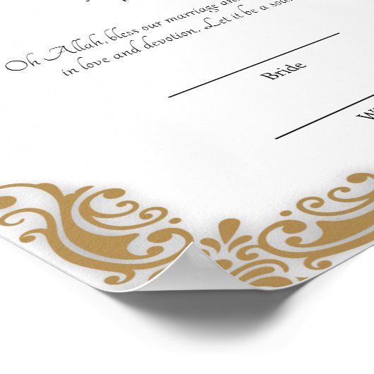 Eleganter Rahmen-Nikah-Vertrag Poster (Ecke)