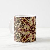 Eleganter Rahmen: Perle und Gold. Kaffeetasse (Vorderseite Links)