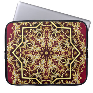 Eleganter Rahmen: Perle und Gold. Laptopschutzhülle