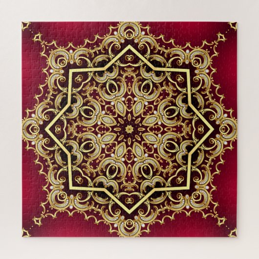 Eleganter Rahmen: Perle und Gold. Puzzle (Vertikal)