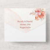 Eleganter Rahmen Personalisierte Hochzeit All In One Einladung (Rückseite)