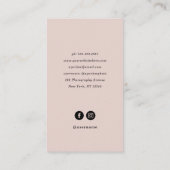 Eleganter Rahmen| Rosa Foto Visitenkarte (Rückseite)