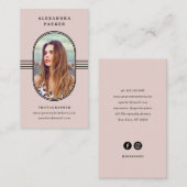 Eleganter Rahmen| Rosa Foto Visitenkarte (Vorne/Hinten)