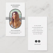 Eleganter Rahmen| Schwarz-Weiß-Foto Visitenkarte (Vorne/Hinten)