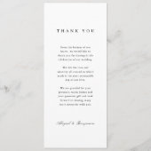 Eleganter Rahmen Schwarz-Weiß minimalistische Hoch Menükarte (Rückseite)