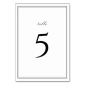 Eleganter Rahmen Schwarz-Weiß minimalistische Hoch Tischnummer (Rückseite)