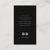 Eleganter Rahmen| Schwarzes und Silberes Foto Visitenkarte (Rückseite)