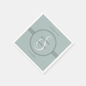 Eleganter Rahmen | Sea Glass Wedding Napkins Serviette (Ecke)