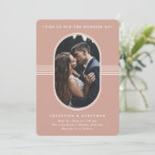 Eleganter Rahmen | Terracotta Foto Wedding Einladung (Stehend Vorderseite)