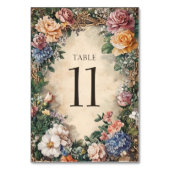 Eleganter Rahmen Vintage Hochzeitsdusche CUSTOM Tischnummer (Rückseite)