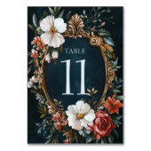 Eleganter Rahmen Vintage Hochzeitsdusche CUSTOM Tischnummer (Rückseite)