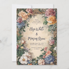 Eleganter Rahmen Vintage Wedding Engage CUSTOM Save The Date