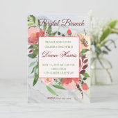 Eleganter Rahmen Wasserfarbe Rose Bouquet Einladung (Stehend Vorderseite)