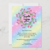 Eleganter Rainbow Floral Small Business Client Dankeskarte (Vorderseite)
