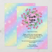 Eleganter Rainbow Floral Small Business Client Dankeskarte (Vorne/Hinten)
