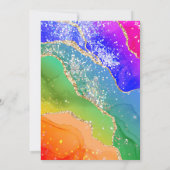 Eleganter Rainbow Glitzer Agate & Gold 21. Geburts Einladung (Rückseite)