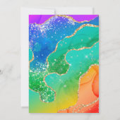 Eleganter Rainbow Glitzer Agate & Gold 21. Geburts Einladung (Rückseite)