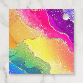 Eleganter Rainbow Glitzer Agate & Gold 21. Geburts Geschenkanhänger (Rückseite)