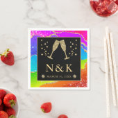 Eleganter Rainbow Glitzer Agate und GoldWedding Serviette (Beispiel)