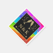Eleganter Rainbow Glitzer Agate und GoldWedding Serviette (Ecke)
