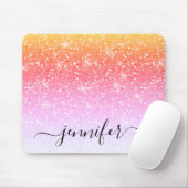 Eleganter Rainbow Unicorn Glitzer Sparkor Mousepad (Mit Mouse)