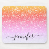 Eleganter Rainbow Unicorn Glitzer Sparkor Mousepad (Vorne)