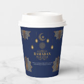 Eleganter Ramadan-Gruß mit Laternenlicht Pappbecher (Rückseite)