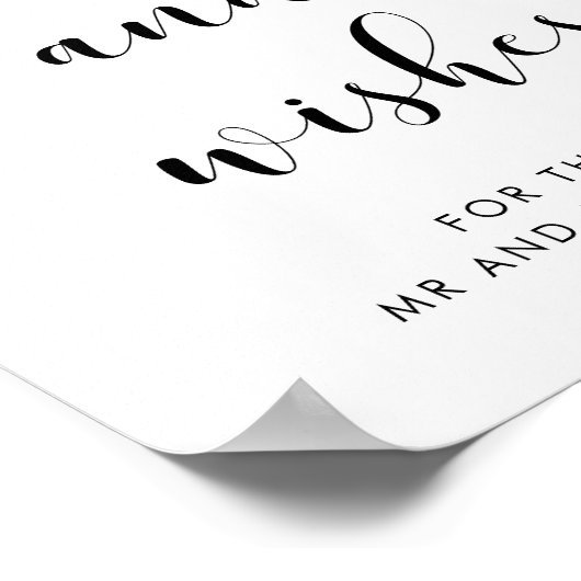 Eleganter Rat und Wünsche Hochzeitszeichen Poster (Ecke)