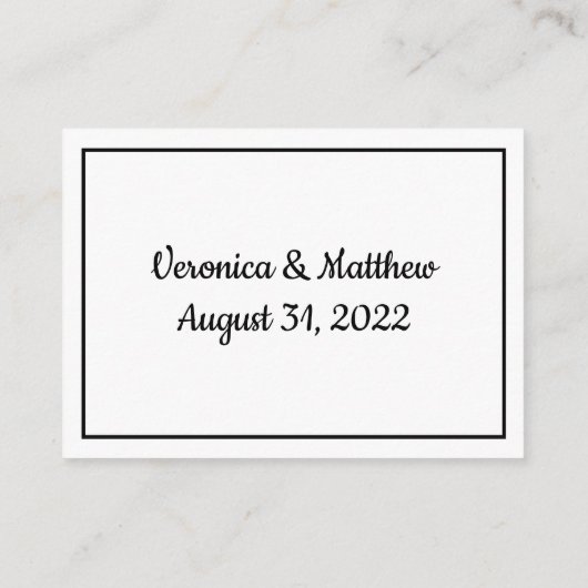 Eleganter Rat und wünscht Mr. und Mrs. Wedding Hinweiskarte (Rückseite)