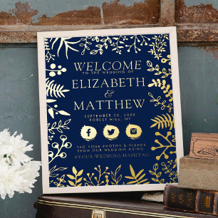 Eleganter Real Foil gepresstes Blumenzettel Foliendrucke