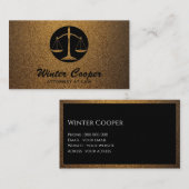 Eleganter Rechtsanwalt, berufliches Schwarz- und G Visitenkarte (Vorne/Hinten)