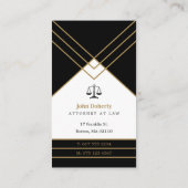 Eleganter Rechtsanwalt | Gold Black Visitenkarte (Rückseite)