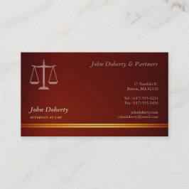 Eleganter Rechtsanwalt | Rot Visitenkarte