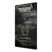 Eleganter Rechtsanwalt Schwarz-Gold-Aquarel Mini Klemmbrett (Gewinkelt2)