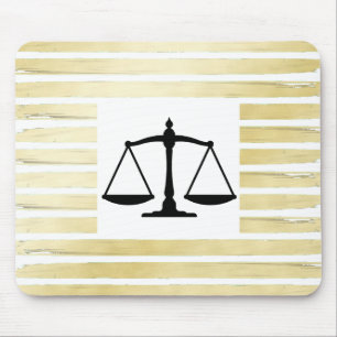 Eleganter Rechtsanwalt, weiß gestrichene Goldfolie Mousepad