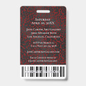 Eleganter Red Black Leopard VIP All Access Pass Ausweis (Rückseite)