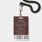 Eleganter Red Black Leopard VIP All Access Pass Ausweis (Rückseite mit Lanyard)