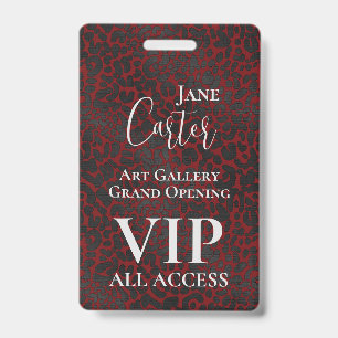 Eleganter Red Black Leopard VIP All Access Pass Ausweis