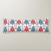 Eleganter Red Blue Skandinavier Weihnachtsbaum Seitenschläferkissen (Vorderseite)