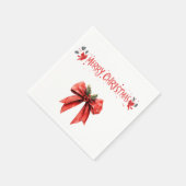 Eleganter Red Bow "Merry Christmas" Napkins Serviette (Ecke)