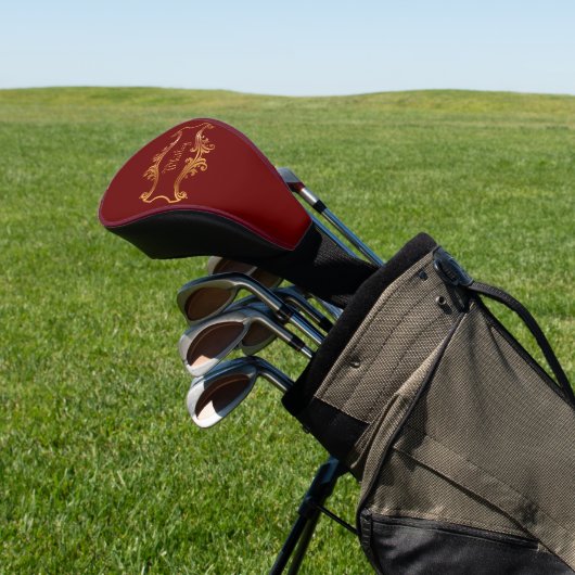 Eleganter Red Burgundy Maroon Personalisiert Chic Golf Headcover (In SItu)